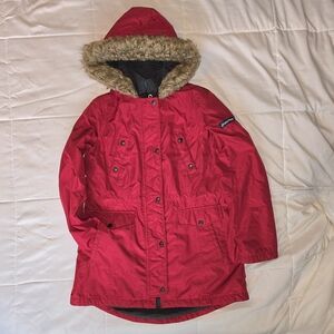 Nautica Womans Coat With Fur Trim size Large